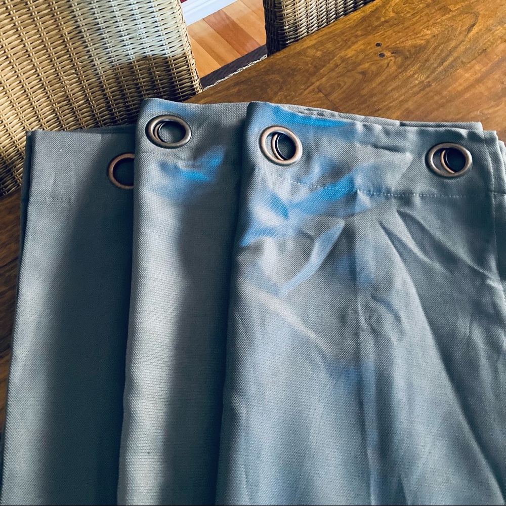 Bundle of 3x Panels Curtains Grey with bronze grommets 48” x 84” each like new